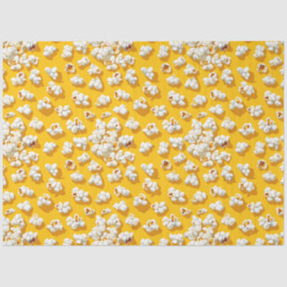 Popcorn-Muster auf der Gelben Hintergrunddekoupage Seidenpapier
