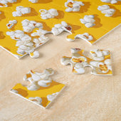 Popcorn Muster auf gelbem Hintergrund Puzzle (Seite)