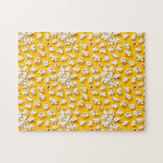 Popcorn Muster auf gelbem Hintergrund Puzzle