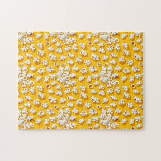 Popcorn Muster auf gelbem Hintergrund Puzzle (Horizontal)