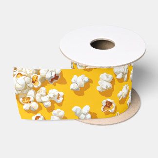 Popcorn-Muster auf gelbem Hintergrund Satinband