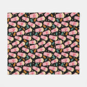 Popcorn Muster Movie Night Theater Spaß Schwarz Fleecedecke (Vorderseite (Horizontal))