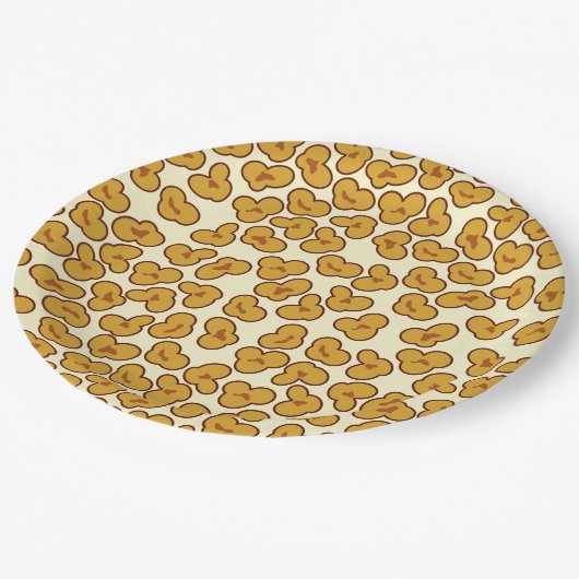 Popcorn-Muster Pappteller (Schrägansicht)