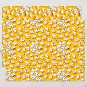 Popcorn Muster Yellow Background Scrapbook Paper