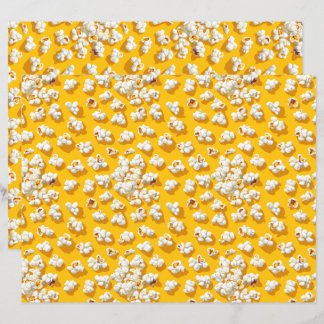 Popcorn Muster Yellow Background Scrapbook Paper