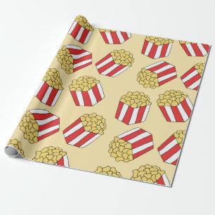 Popcorn nahtloses Muster. Vintage, handgezogene Kr Geschenkpapier