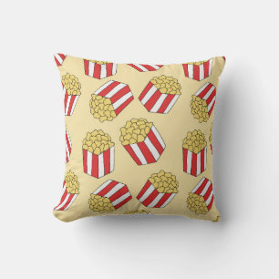 Popcorn nahtloses Muster. Vintage, handgezogene Kr Kissen