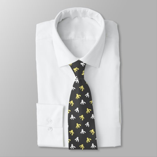 Popcorn Neck Tie (Dunkelgrau & Buttergelb) Krawatte (Gebunden)