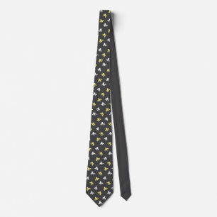 Popcorn Neck Tie (Dunkelgrau & Buttergelb) Krawatte