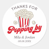 Popcorn-Party dank Popping Runder Aufkleber (Vorderseite)