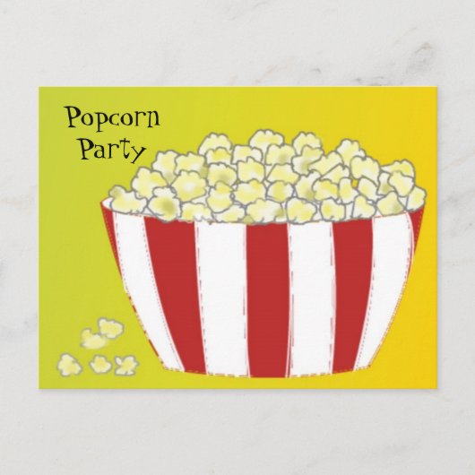 Popcorn-Party Einladung (Vorderseite)
