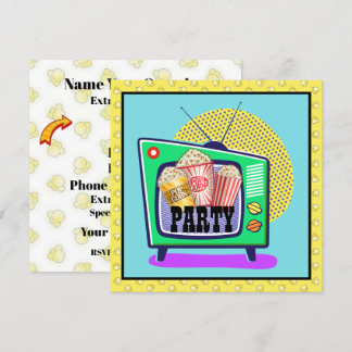 Popcorn-Party / Filmnacht / Pyjamaparty usw. Einladung