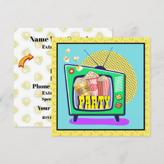 Popcorn-Party / Filmnacht / Pyjamaparty usw. Einladung