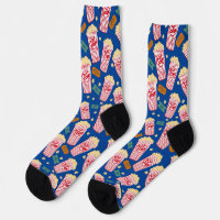 Popcorn Pattern Movie Night Theater Fun Film Blau