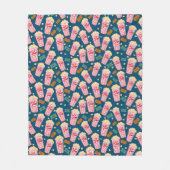 Popcorn Pattern Movie Night Theater Fun Navy Fleecedecke (Vorderseite)