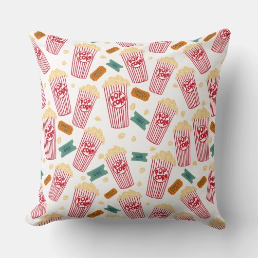 Popcorn Pattern Movie Night Theater Spaß Kissen (Vorderseite)