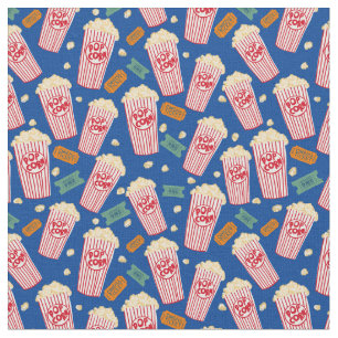 Popcorn Pattern Movie Night Theater Spaß weiß Stoff