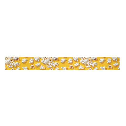 Popcorn Pattern on Yellow Background Satinband (Vorderseite)