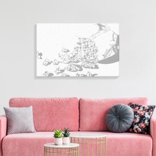 Popcorn Pencil Zeichnend von Sara Motolanez Leinwanddruck (Insitu (Wohnzimmer))