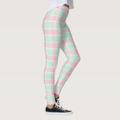 Popcorn Pink/Minze Karierte Leggings (Rechts)