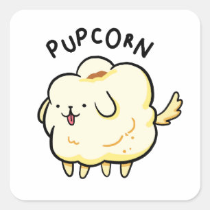 Popcorn Popcorn Puppy Dog Pun Sticker