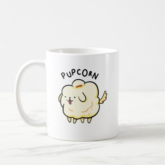 Popcorn Popcorn Puppy Dog Pun Tasse (Links)