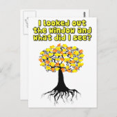 Popcorn Popping auf dem Aprikosenbaum Postkarte (Vorne/Hinten)