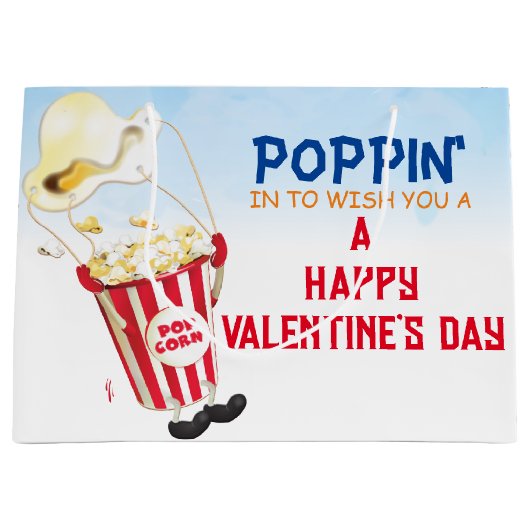 Popcorn Popping by Valentine Große Geschenktüte (Vorderseite)