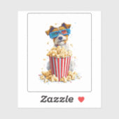 Popcorn Pup � Kinoabend Dog Aufkleber (Blatt)
