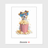 Popcorn Pup � Kinoabend Dog Aufkleber (Blatt)