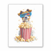Popcorn Pup � Kinoabend Dog Aufkleber (Vorderseite)