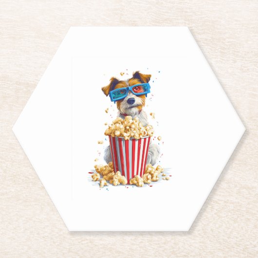 Popcorn Pup � Kinoabend Dog Untersetzer (Vorderseite)