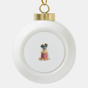 Popcorn Pup - Kinoabend Keramik Kugel-Ornament