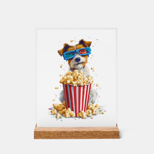 Popcorn Pup � Movie Night Dog Acrylschild (Vorderseite)