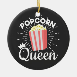 Popcorn Queen Women Girls Movie Popcorn Lover T-Sh Keramik Ornament