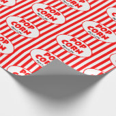 Popcorn Red Stripe Personalisiert Geschenkpapier (Ecke)