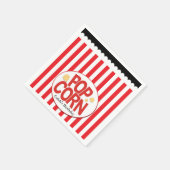 Popcorn Red & White Strip Movie Party Serviette (Ecke)