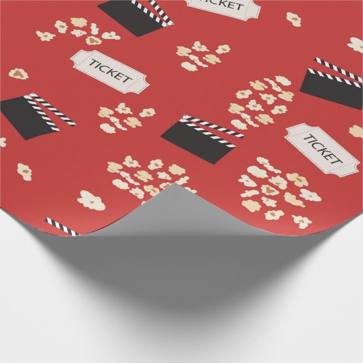 Popcorn Retro Movie Cinema Geschenkpapier (Ecke)