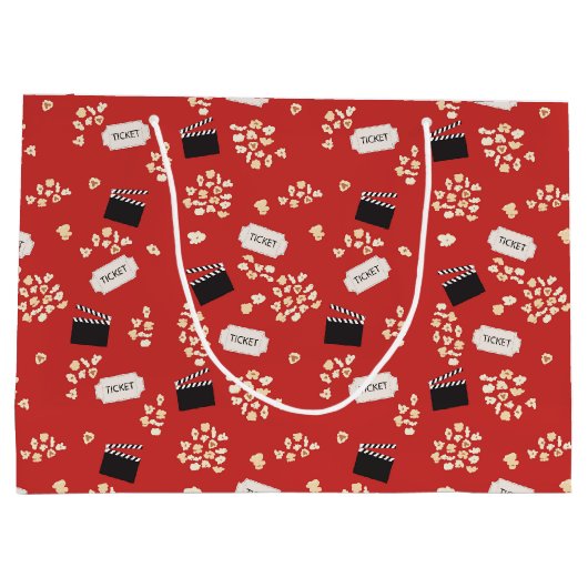 Popcorn Retro Movie Cinema Große Geschenktüte (Rückseite)