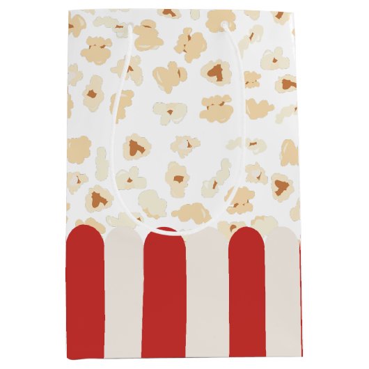 Popcorn Retro Movie Cinema Mittlere Geschenktüte (Vorderseite)