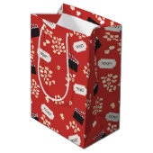 Popcorn Retro Movie Cinema Mittlere Geschenktüte (Rückseite Schrägansicht)