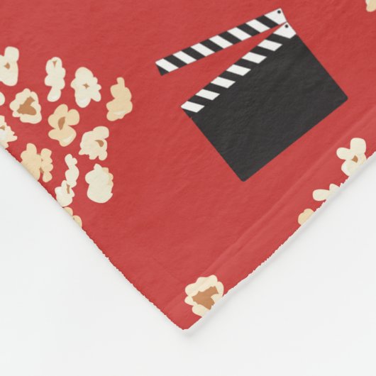 Popcorn Retro Movie Cinema Monogram Fleecedecke (Ecke)