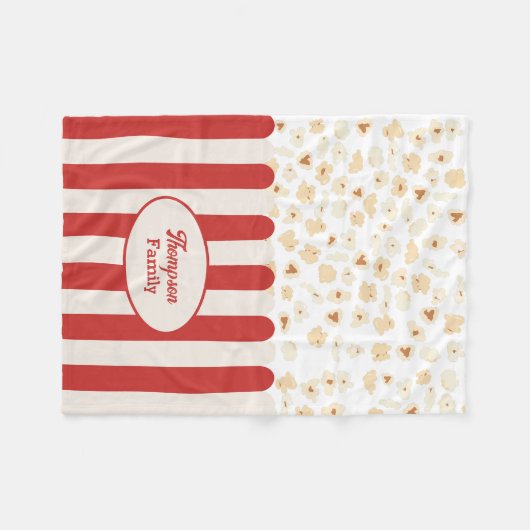 Popcorn Retro Movie Cinema Monogram Fleecedecke (Vorderseite (Horizontal))