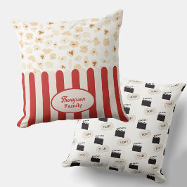 Popcorn Retro Movie Cinema Monogram Kissen