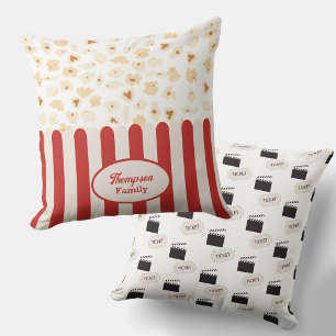 Popcorn Retro Movie Cinema Monogram Kissen