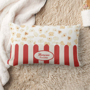 Popcorn Retro Movie Cinema Monogram Lendenkissen