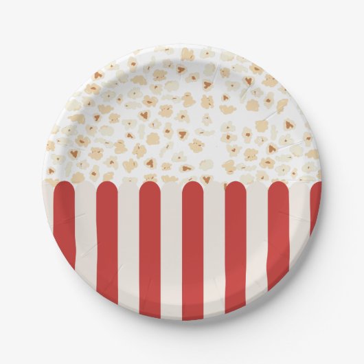 Popcorn Retro Movie Cinema Pappteller (Vorderseite)