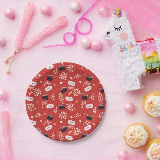 Popcorn Retro Movie Cinema Pappteller (Party)