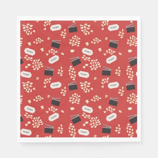 Popcorn Retro Movie Cinema Serviette (Vorderseite)