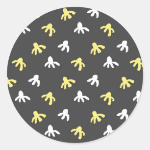 Popcorn Round Stickers (Dunkelgrau & Buttergelb)